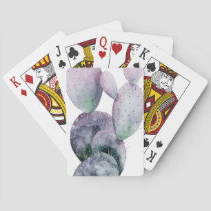 Purple Cactus Playing Cards