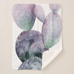 Purple Cactus Sherpa Blanket