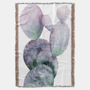 Purple Cactus Throw Blanket