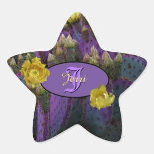 Purple Cactus With Yellow Flowers Envelope Seals