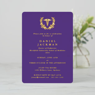 Purple Caduceus + Laurel Medical School Graduation