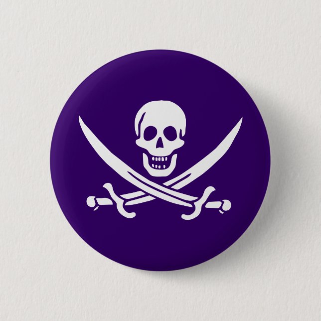 Purple Calico Jack 6 Cm Round Badge (Front)