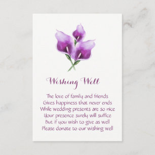 Purple Calla Lily Wedding Wishing Well Cards