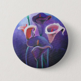 Purple Callas Lilac And Purple Art 6 Cm Round Badge