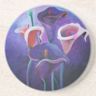 Purple Callas Lilac And Purple Art Coaster