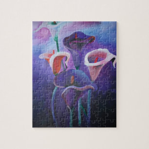 Purple Callas Lilac And Purple Art Jigsaw Puzzle