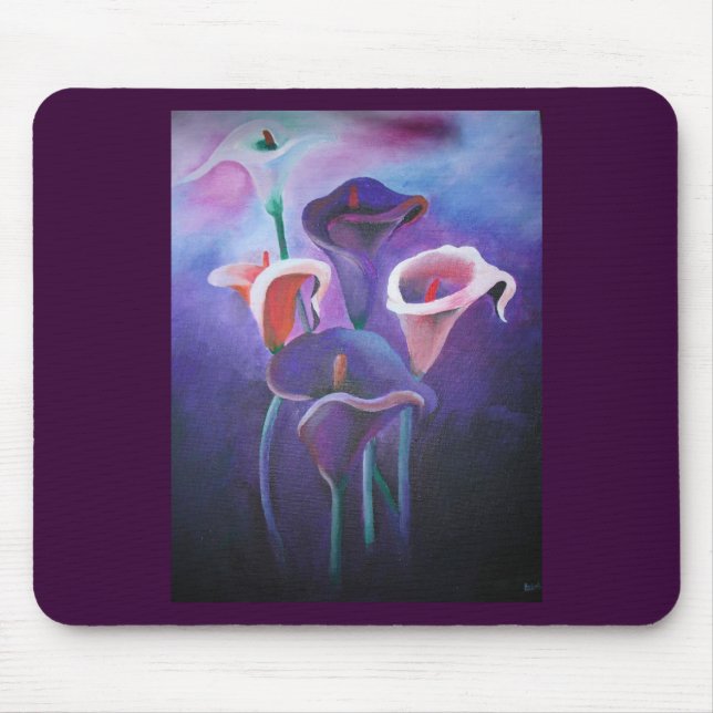 Purple Callas Lilac And Purple Art Mouse Mat (Front)