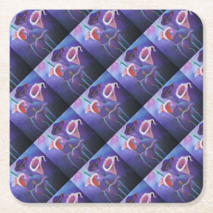 Purple Callas Lilac And Purple Art Square Paper Coaster