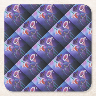Purple Callas Lilac And Purple Art Square Paper Coaster