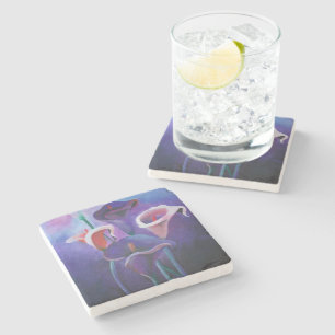 Purple Callas Lilac And Purple Art Stone Coaster