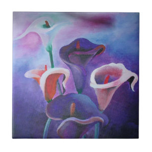 Purple Callas Lilac And Purple Art Tile