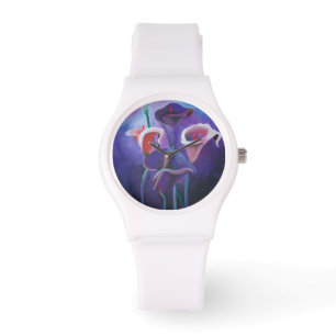 Purple Callas Lilac And Purple Art Watch