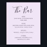Purple calligraphy script wedding drinks bar menu poster<br><div class="desc">Purple script wedding drinks bar menu poster. Suitable for birthday,  anniversary and any other party. Please contact me if you need additional items.</div>