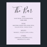 Purple calligraphy script wedding drinks bar menu poster<br><div class="desc">Purple script wedding drinks bar menu poster. Suitable for birthday,  anniversary and any other party. Please contact me if you need additional items.</div>