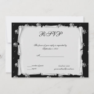 Purple Cameo Rose Steampunk Goth RSVP Invitation