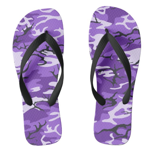 Purple Camo Flip Flops (Footbed)