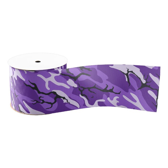 Purple Camo Grosgrain Ribbon (Spool)