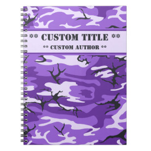 Purple Camo Notebook w/ Title/Author Block