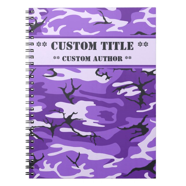 Purple Camo Notebook w/ Title/Author Block (Front)
