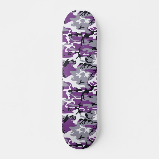 Purple Camouflage 7 1/8" Skateboard (Front)
