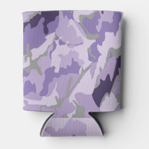 purple camouflage foam can holder cooler
