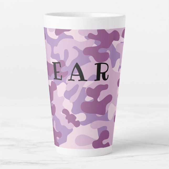 Purple Camouflage Latte Mug (Front)