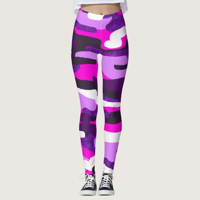 Purple Camouflage Leggings (Front)