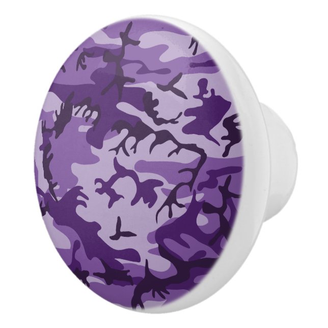 Purple Camouflage, Military, Army Ceramic Knob (Right)