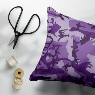 Purple Camouflage, Military, Army Decorative Cushion