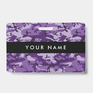 Purple Camouflage, Military, Army ID Badge
