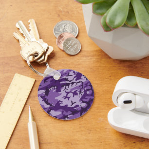 Purple Camouflage, Military, Army Key Ring
