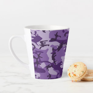 Purple Camouflage, Military, Army Latte Mug