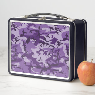 Purple Camouflage, Military, Army Metal Lunch Box