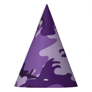 Purple Camouflage, Military, Army Party Hat
