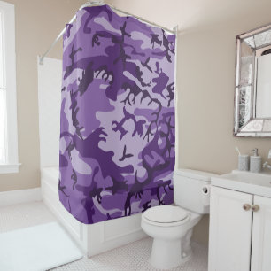 Purple Camouflage, Military, Army Shower Curtain