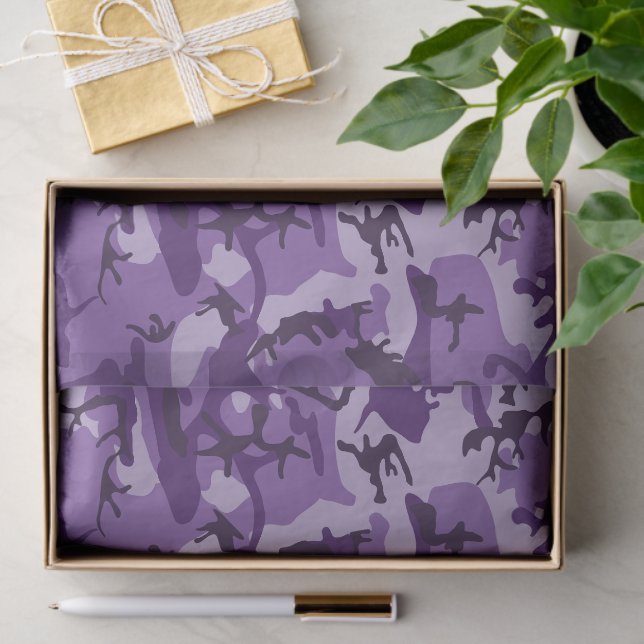 Purple Camouflage, Military, Army Tissue Paper (Gift)