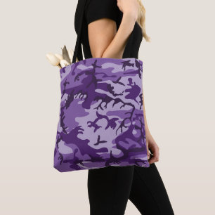 Purple Camouflage, Military, Army Tote Bag