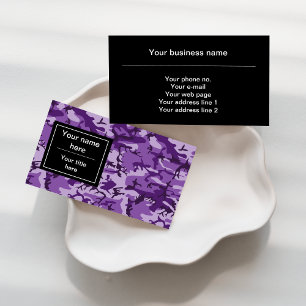 Purple Camouflage Pattern, Military, Army Business Card