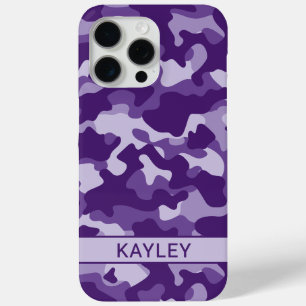 Purple Camouflage Personalised iPhone 15 Pro Max Case