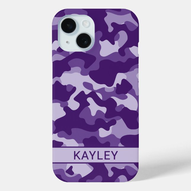 Purple Camouflage Personalised Case-Mate iPhone Case (Back)