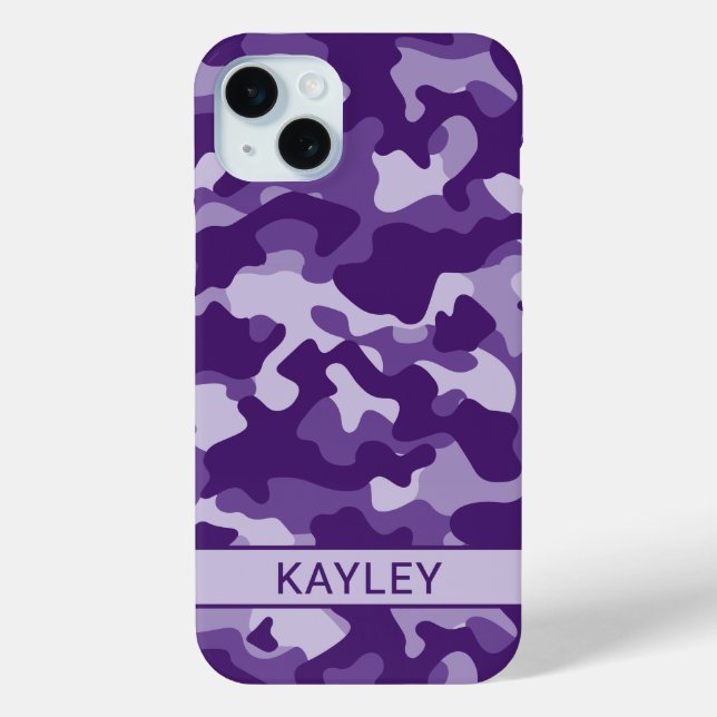 Purple Camouflage Personalized Case-Mate iPhone Case (Back)
