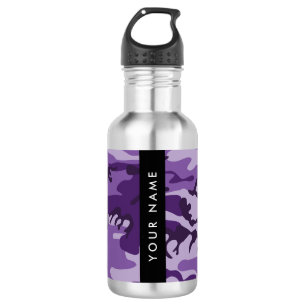 Purple Camouflage Your name Personalise 532 Ml Water Bottle