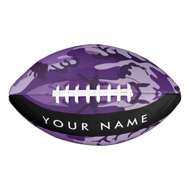Purple Camouflage Your name Personalise American Football (Front)