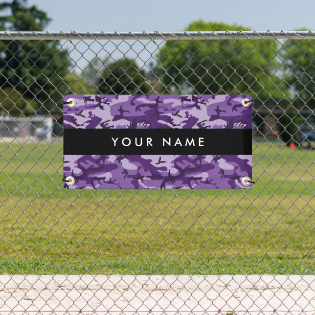Purple Camouflage Your name Personalise Banner (Insitu)
