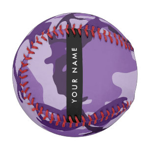 Purple Camouflage Your name Personalise Baseball