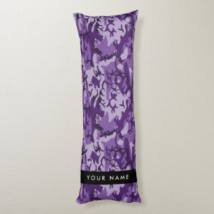 Purple Camouflage Your name Personalise Body Cushion