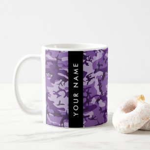 Purple Camouflage Your name Personalise Coffee Mug