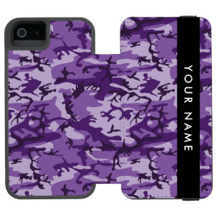 Purple Camouflage Your name Personalise Incipio Watson™ iPhone 5 Wallet Case