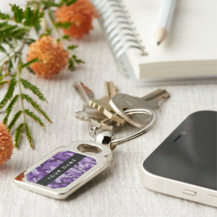 Purple Camouflage Your name Personalise Key Ring