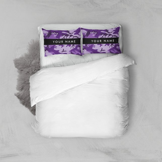 Purple Camouflage Your name Personalise Pillowcase (Creator Uploaded)